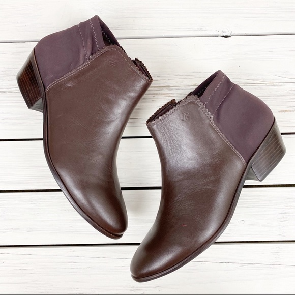 Jack Rogers Bailee Brown Leather Ankle Boots 9.5 - Picture 4 of 8